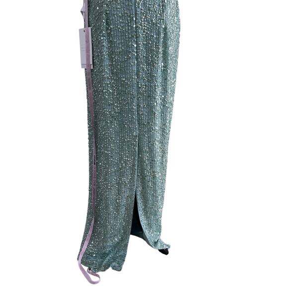 Mac Duggal 10839 Jewel Neck Sequin Gown Dress Mint Size 6 NWT - Picture 12 of 15